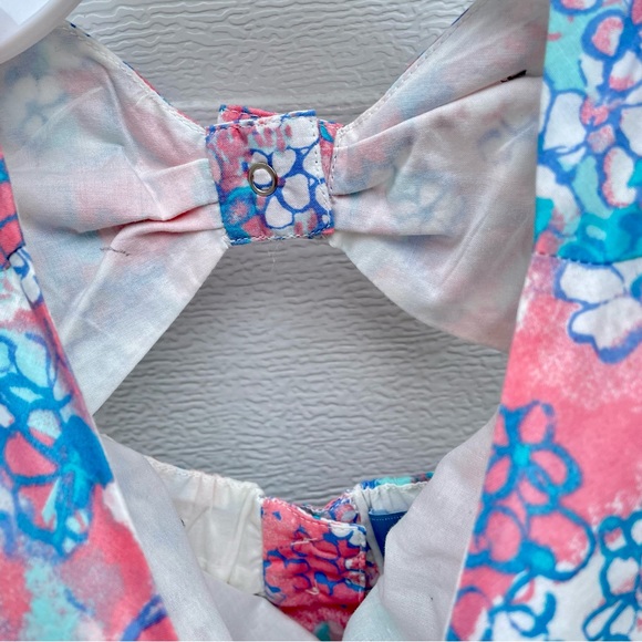 Gap Factory 18-24 dress watercolor cotton candy floral peekaboo back with button - Picture 8 of 10